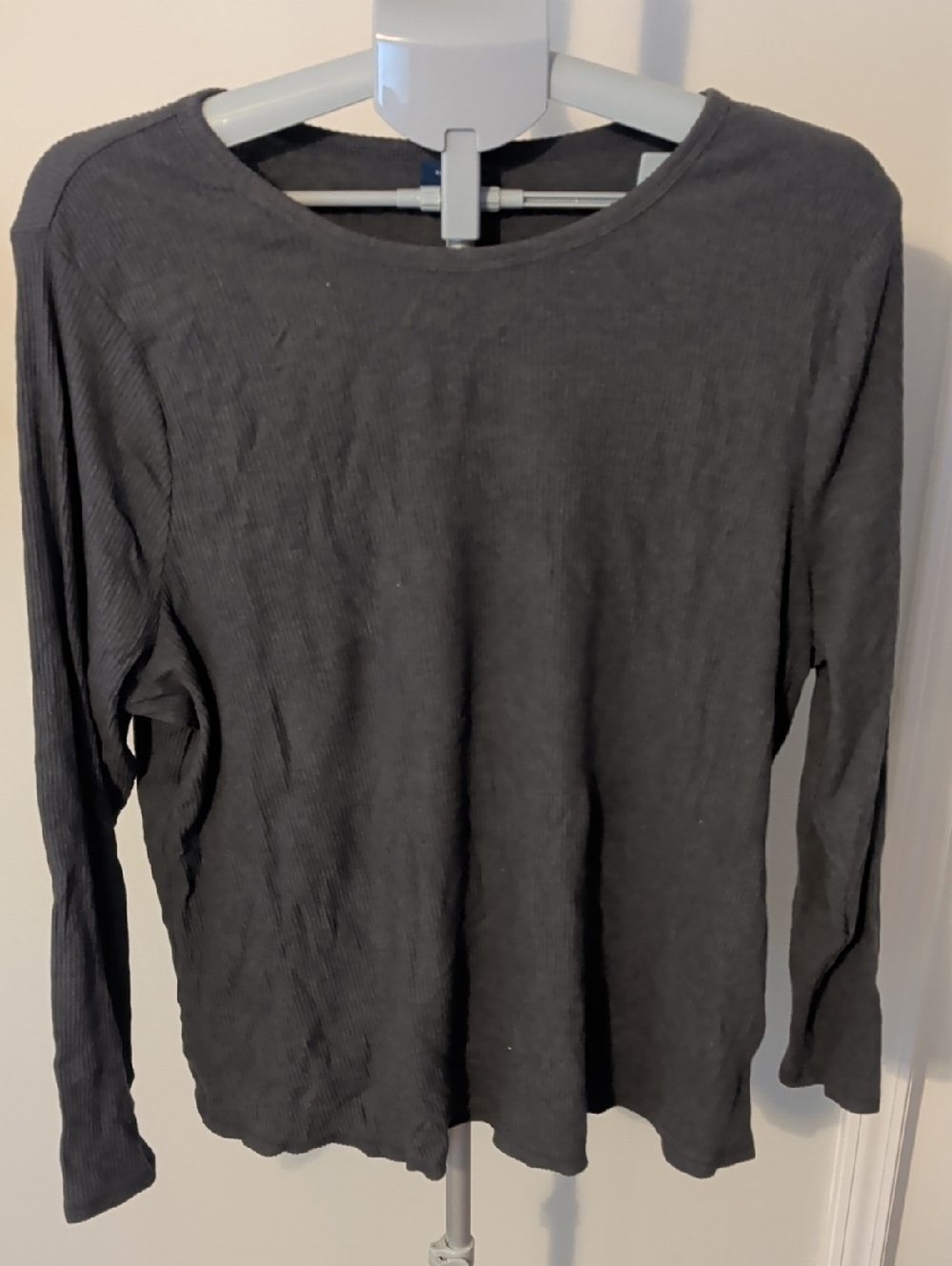 Old Navy Women's Long Sleeve Ribbed Tee - Charcoal